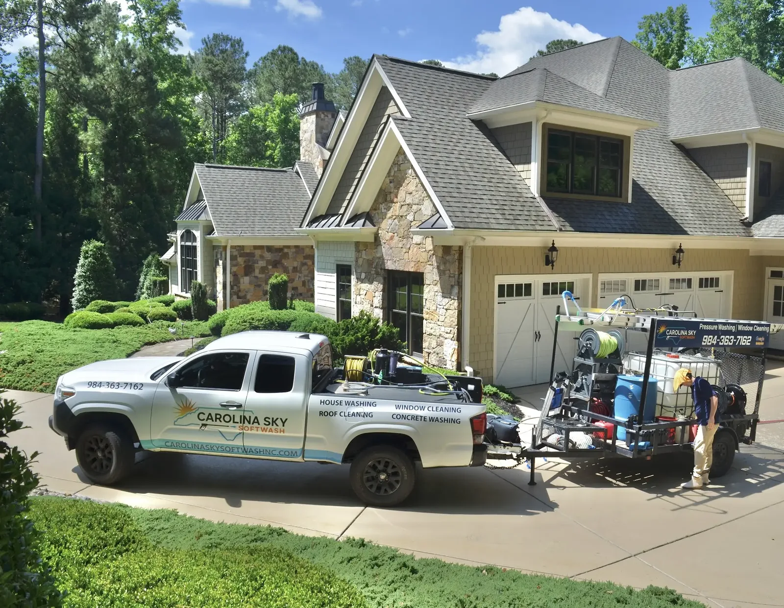 Carolina Sky wash trailer with hot water equipment for restaurant cleaning